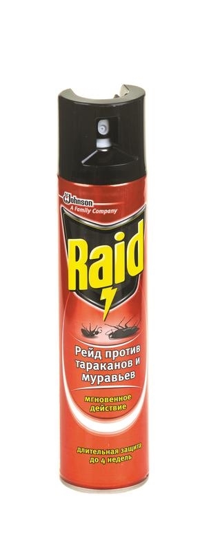 Raid (рэйд) max аэрозоль от от летающих и ползающих насекомых, 300 мл