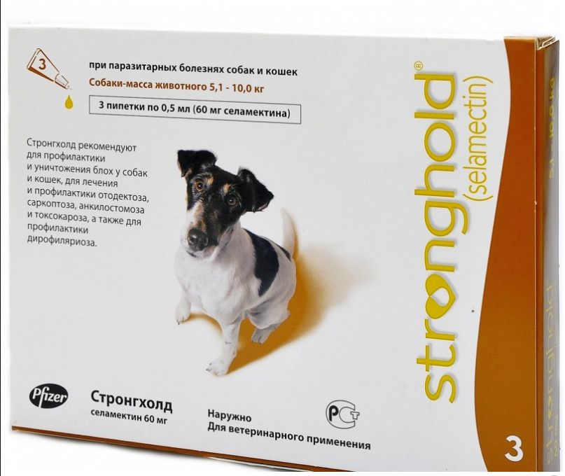 Стронгхолд для собак | капли от ушных, подкожных клещей, блох и гельминтов