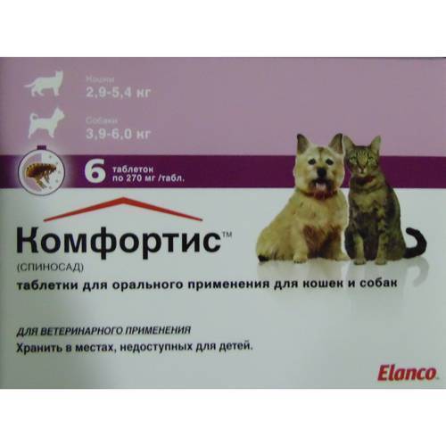 Комфортис - таблетки от блох и клещей для собак и кошек