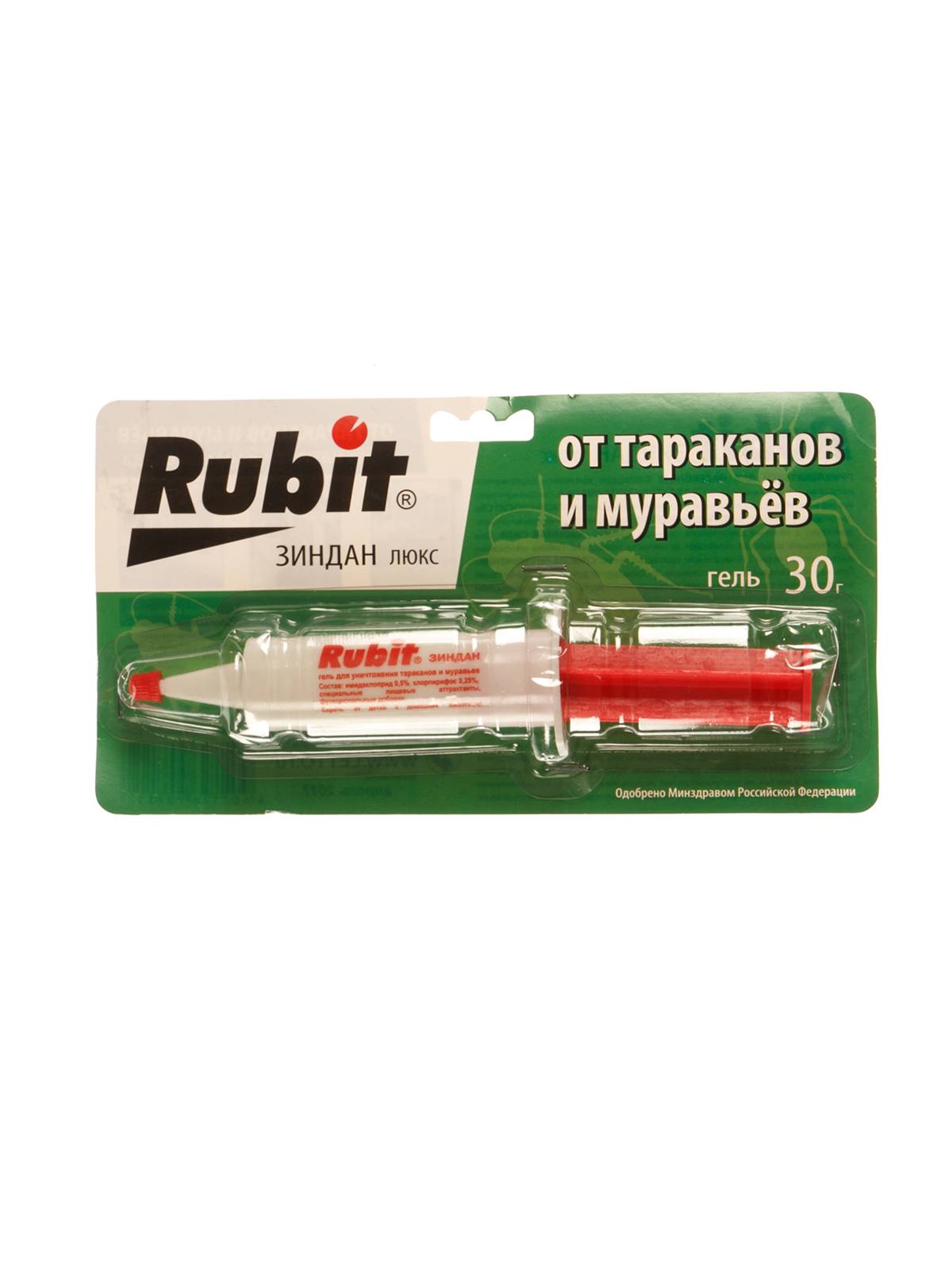 Rubit (рубит) зиндан люкс гель от тараканов и муравьев (шприц), 30 г