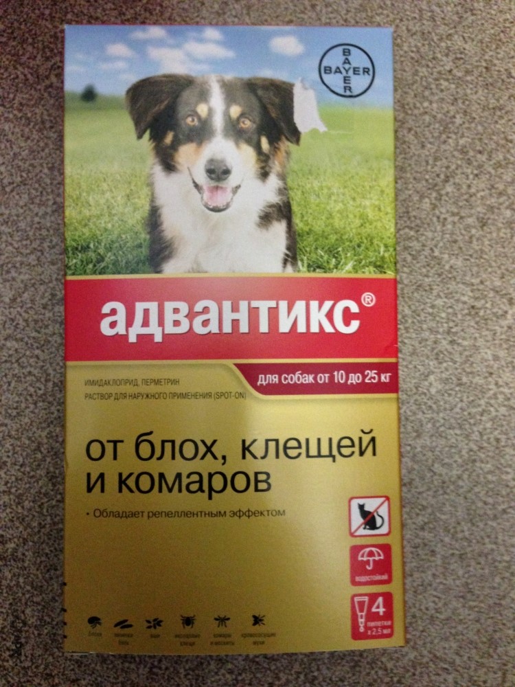 Адвантикс для собак инструкция по применению — капли