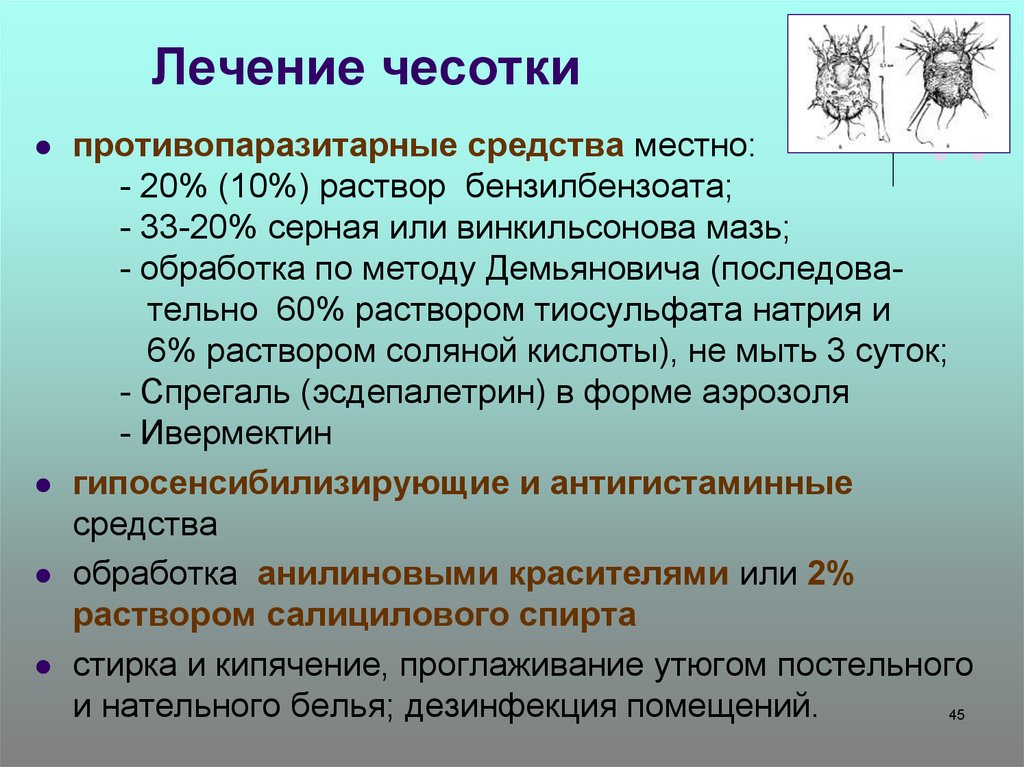 Чесоточный клещ лечение у женщин препараты схема лечения