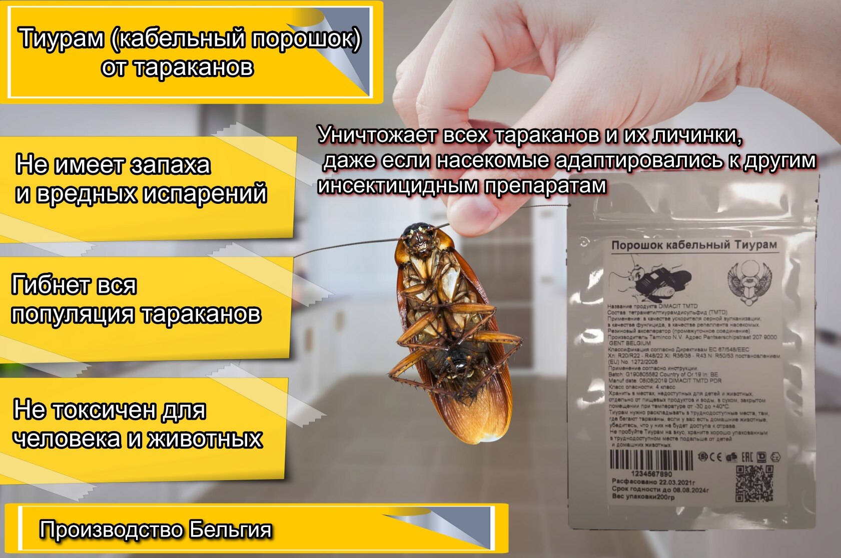 Средство от тараканов тиурам: характеристики, применение, особенности