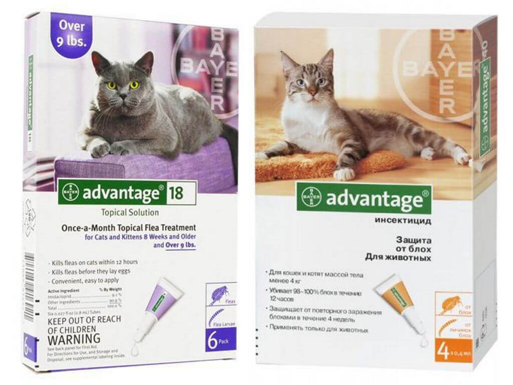 Advantage | капли адвантейдж для кошек и собак | имидаклоприд инструкция, применение