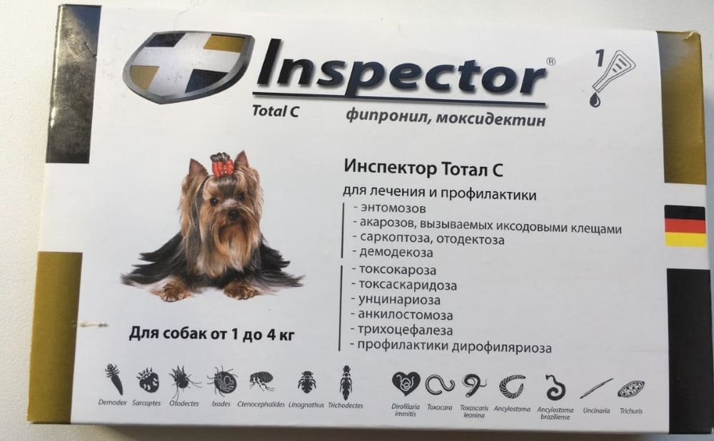 Инспектор для собак – инструкция по применению капель, спрея против блох и клещей