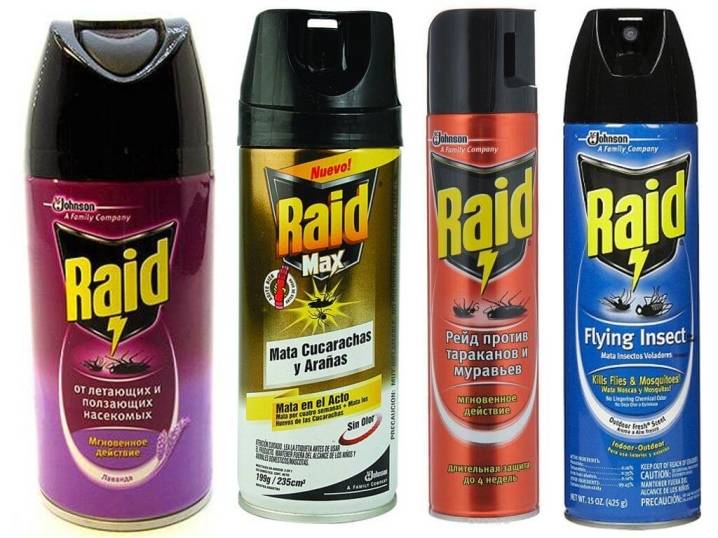 Аэрозоль raid против летающих и ползающих насекомых — инструкция
